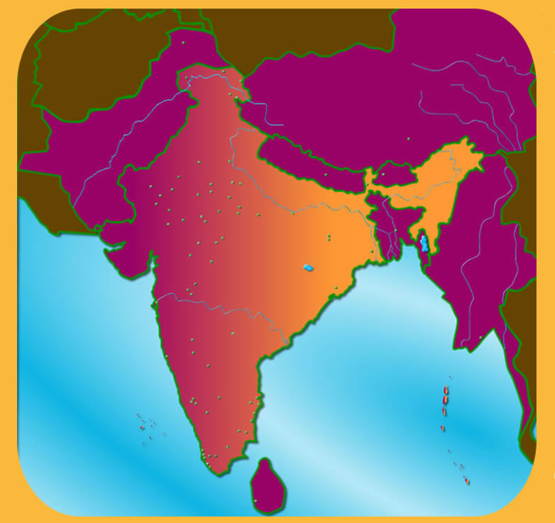 carte de l'Inde et du sous-continent indien